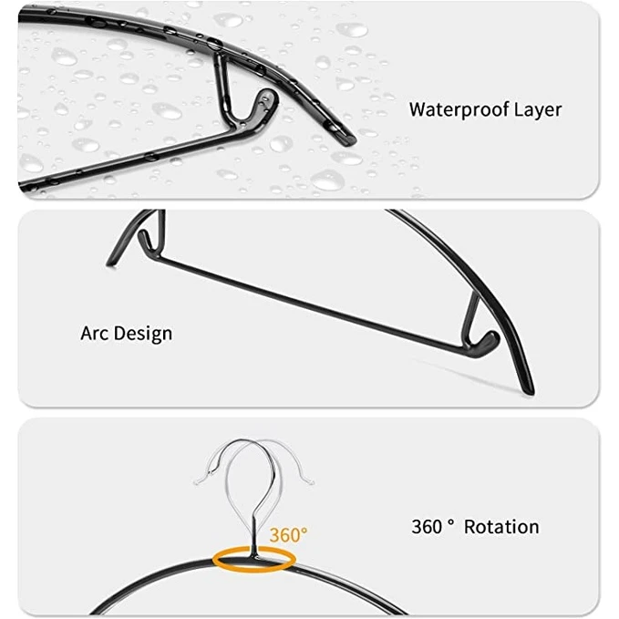 Percha semicircular para ropa sumergida con protecci&oacute;n para hombros