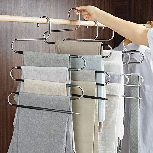 Percha para pantalones multicapa en forma de S
