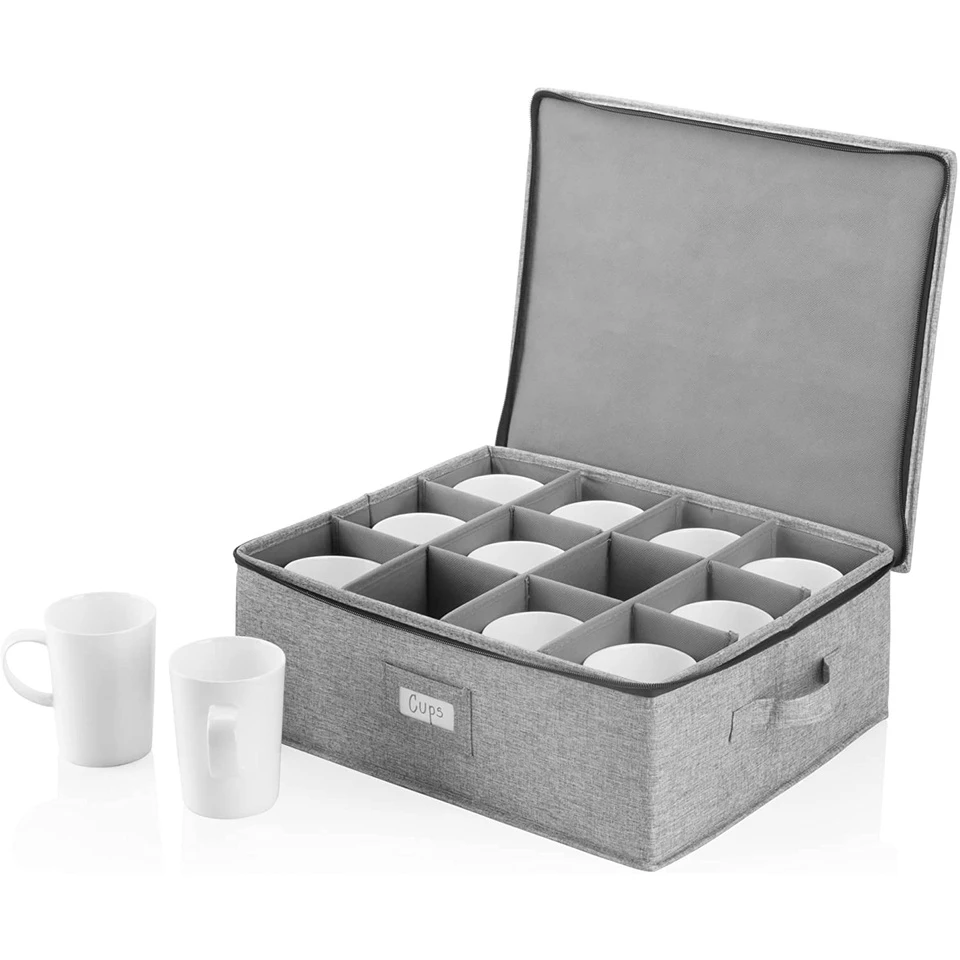 Caja de almacenamiento de tazas de mosaico de 12 rejillas