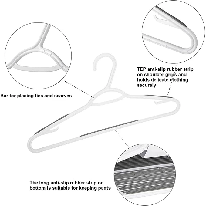 Percha antideslizante para pantalones con cuello de ganso
