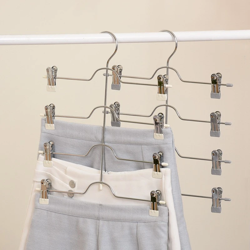 Percha para faldas y pantalones multicapa que ahorra espacio