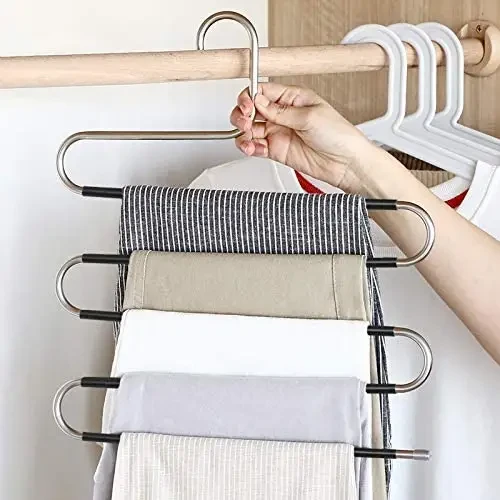 Percha para pantalones multicapa en forma de S