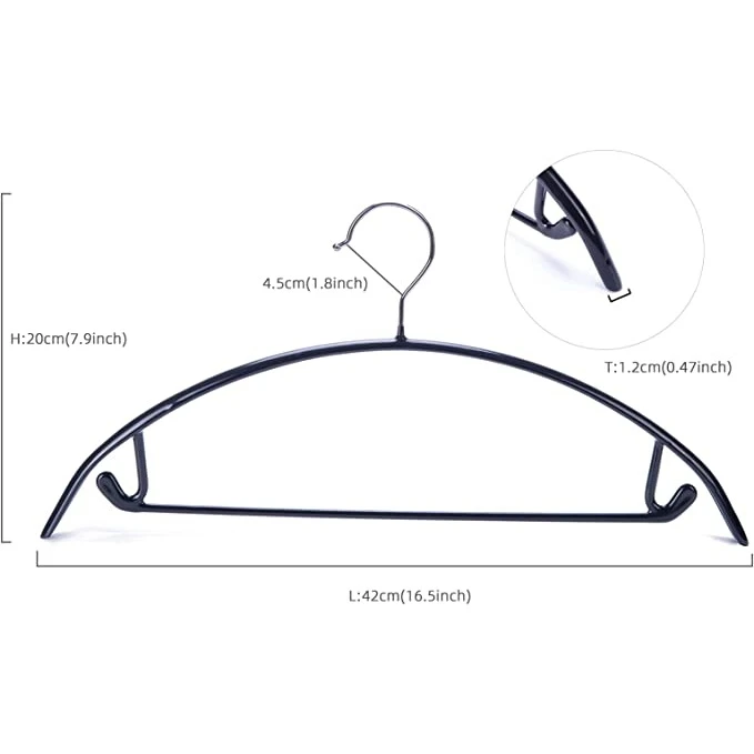 Percha semicircular para ropa sumergida con protecci&oacute;n para hombros