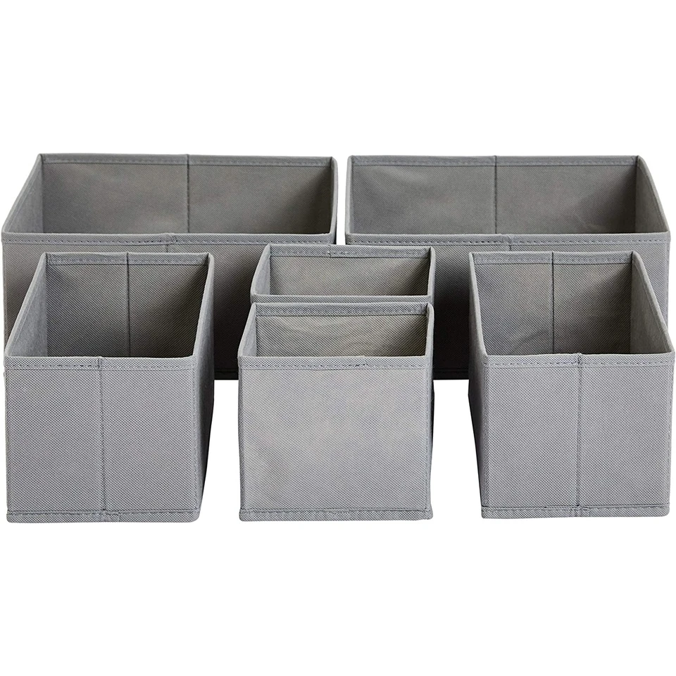 Juego de cajas de almacenamiento de ropa interior de 6 piezas