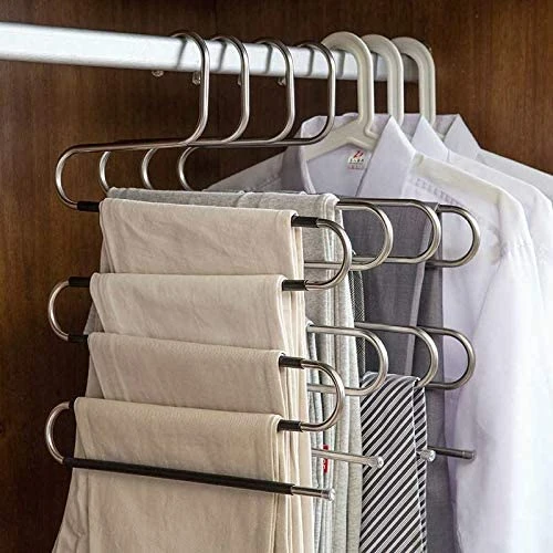 Percha para pantalones multicapa en forma de S