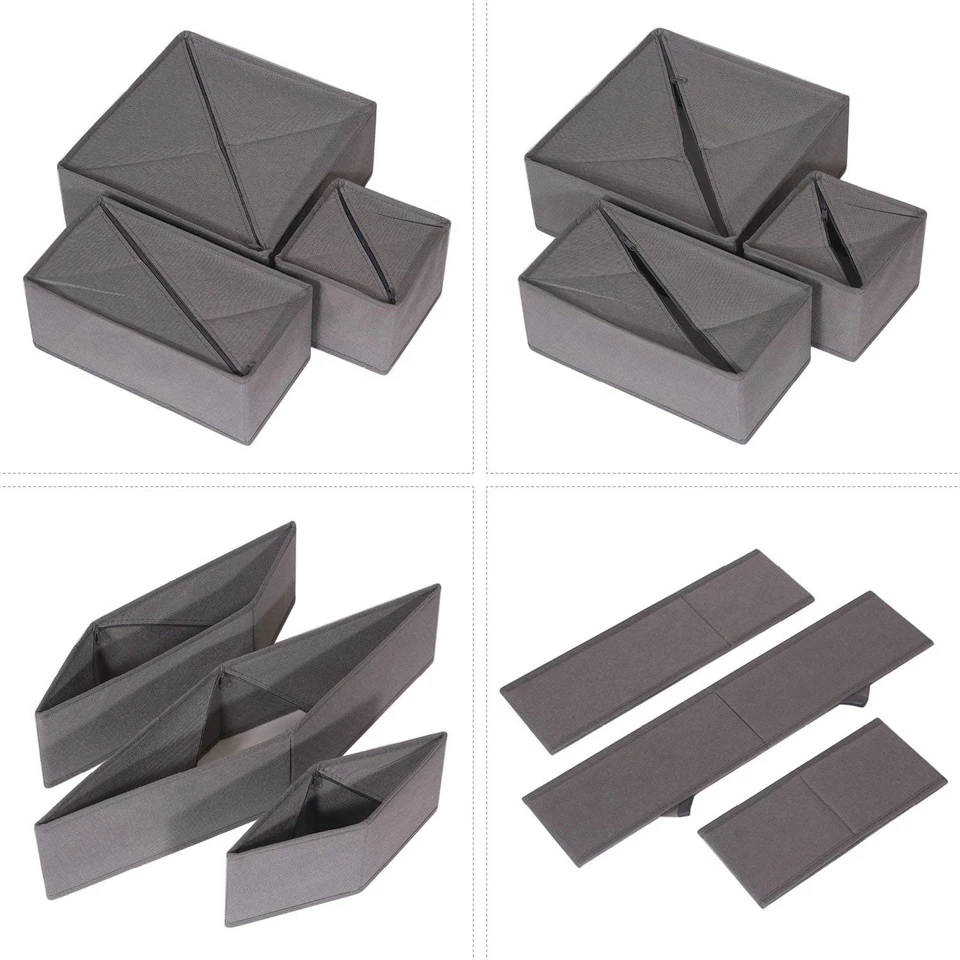 Juego de cajas de almacenamiento de ropa interior de 6 piezas