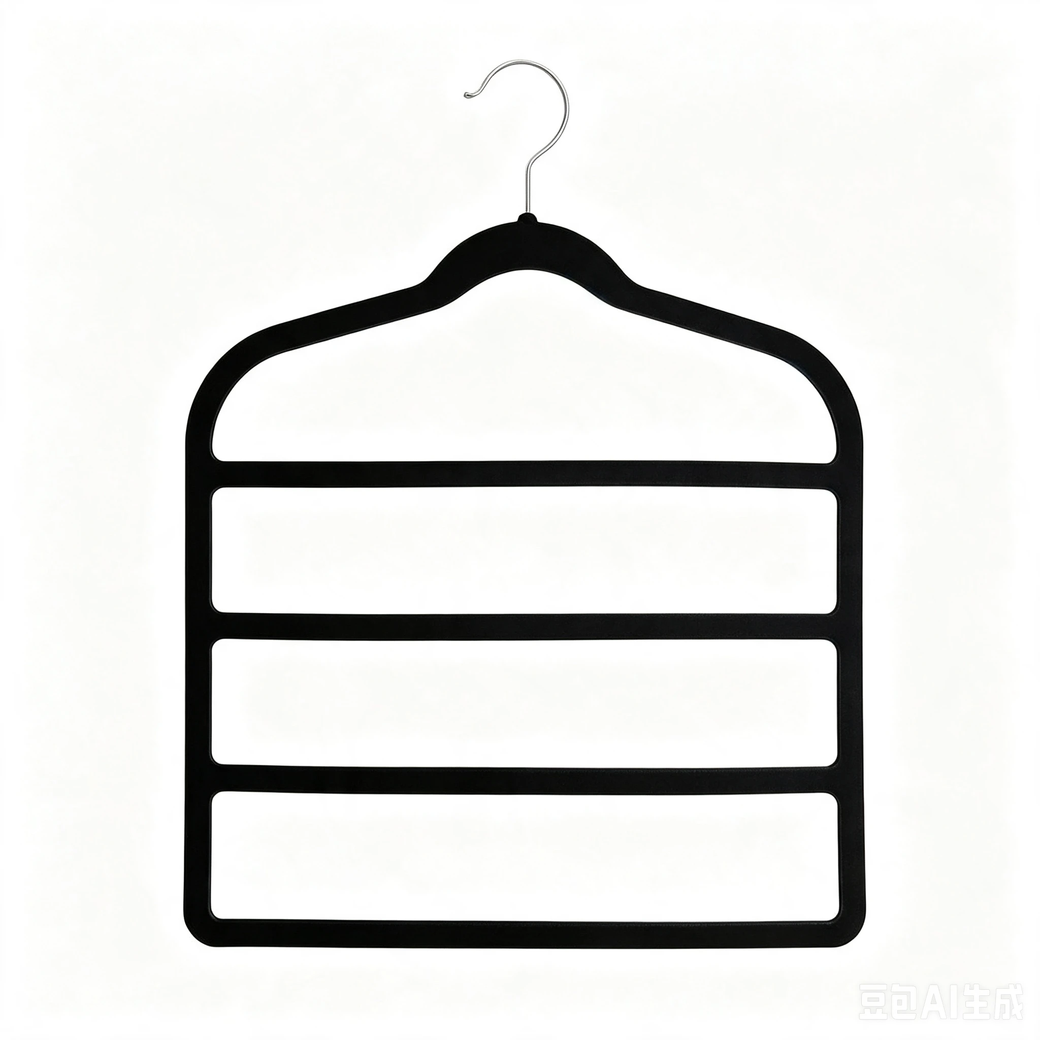 Percha para almacenamiento de pantalones flocados de m&uacute;ltiples capas de cuatro niveles