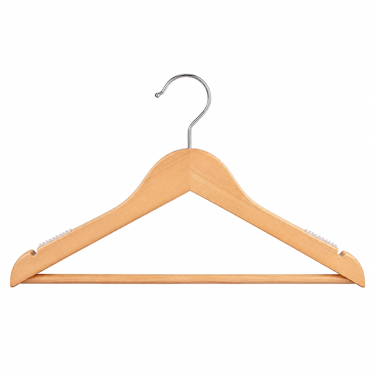 Percha de Madera Natural con Dientes Antideslizantes