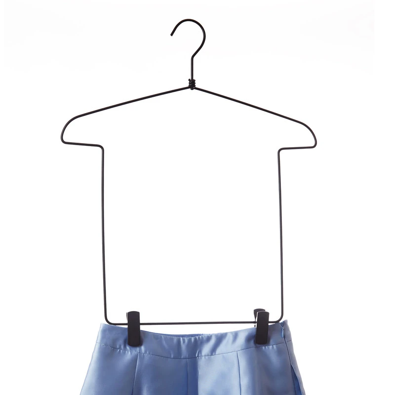 Percha de hierro de una pieza para ropa (con pinzas para pantalones)