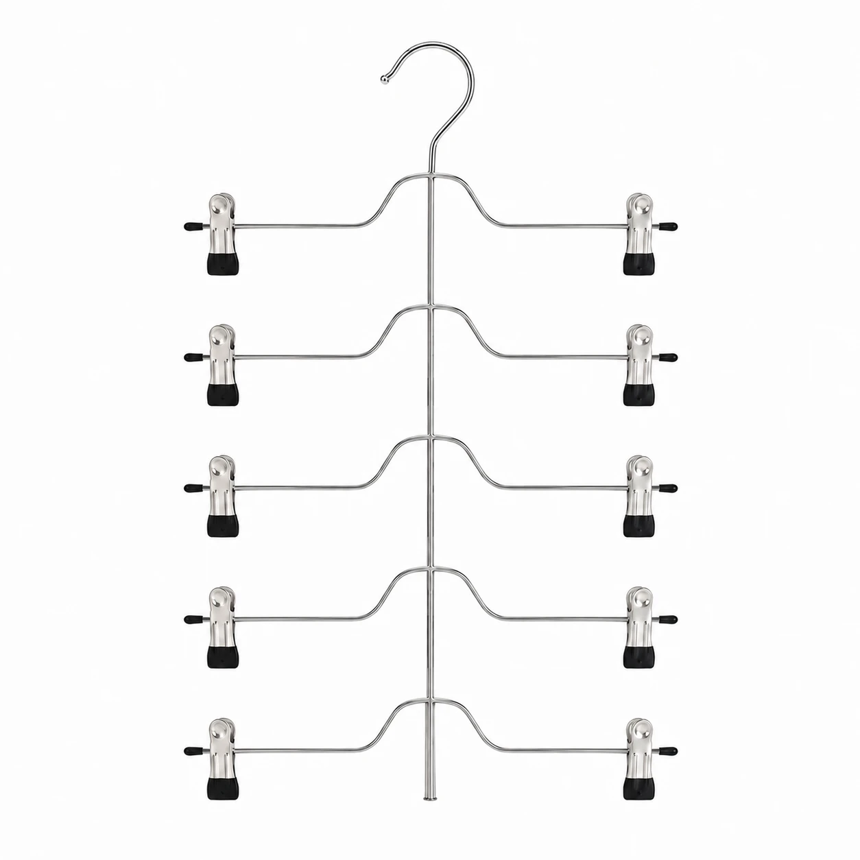 Percha para faldas y pantalones multicapa con clip de cinco niveles