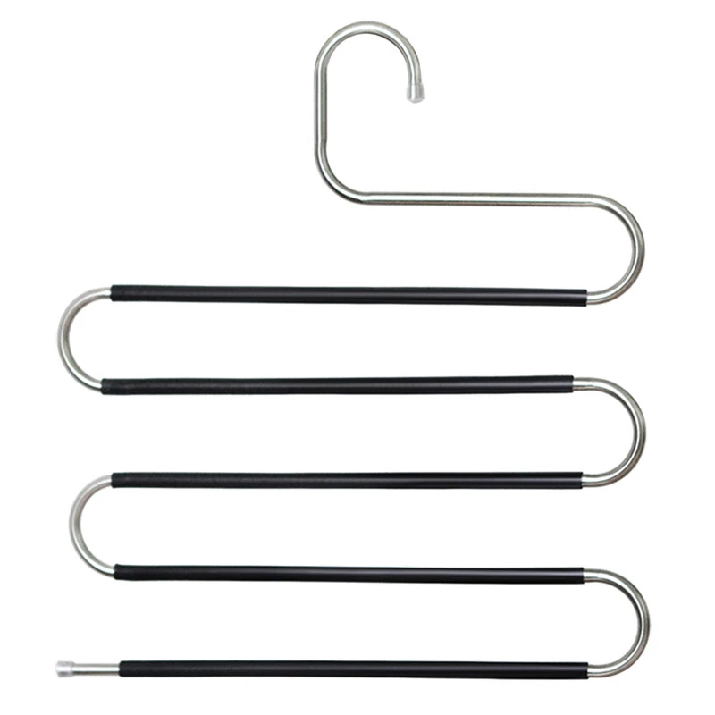 Percha para pantalones antideslizante de espuma multicapa en forma de S