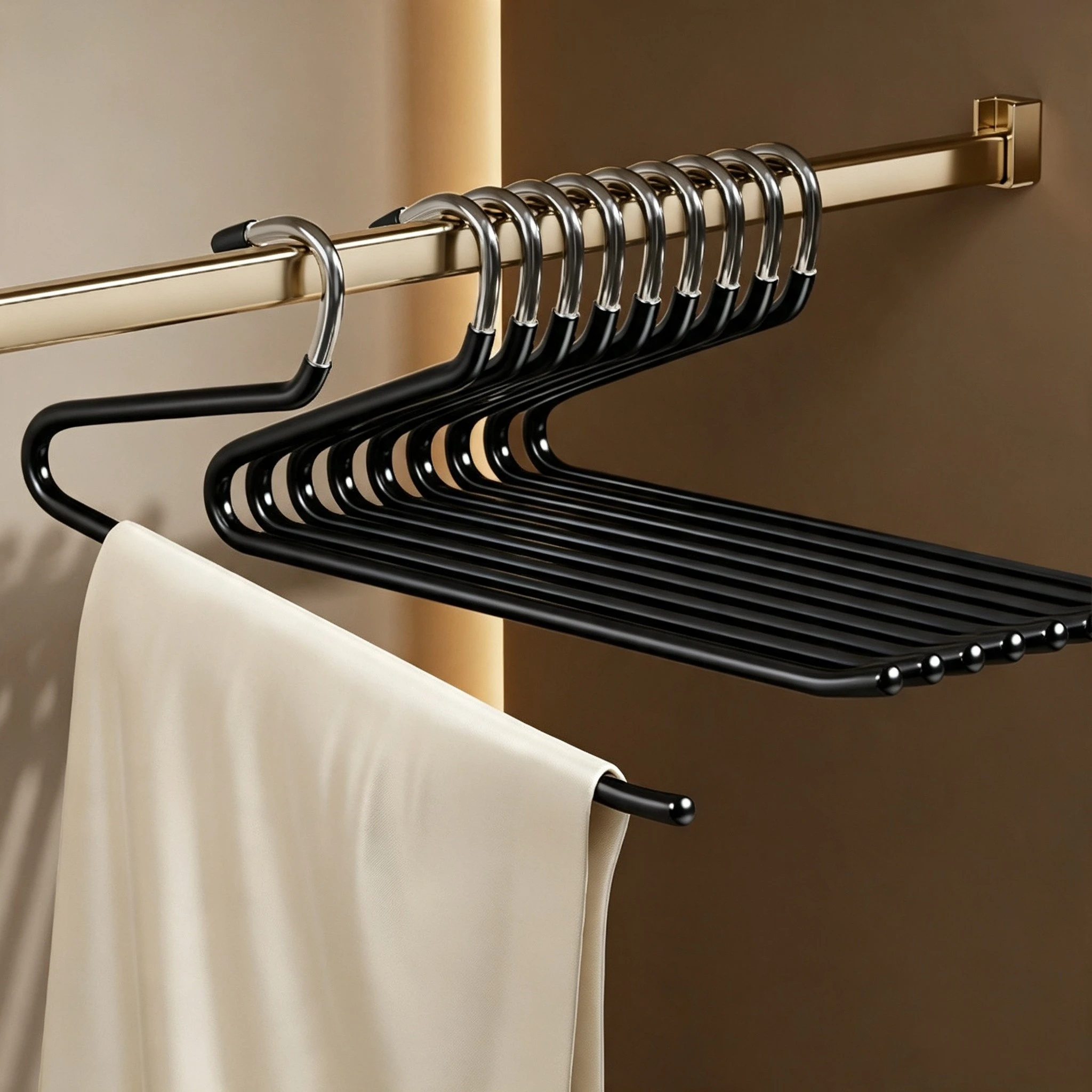Percha para pantalones con gancho invertido en forma de Z
