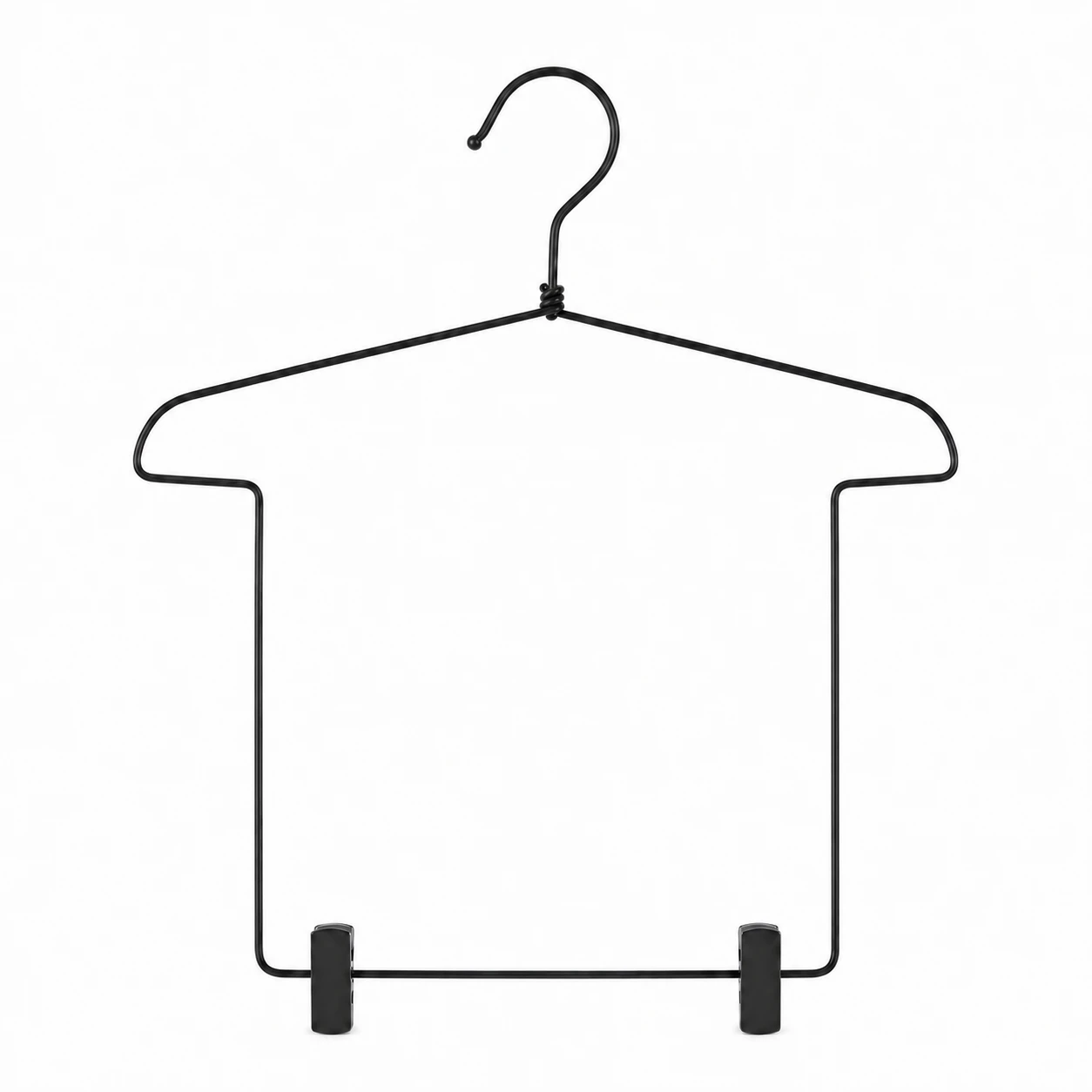 Percha de hierro de una pieza para ropa (con pinzas para pantalones)