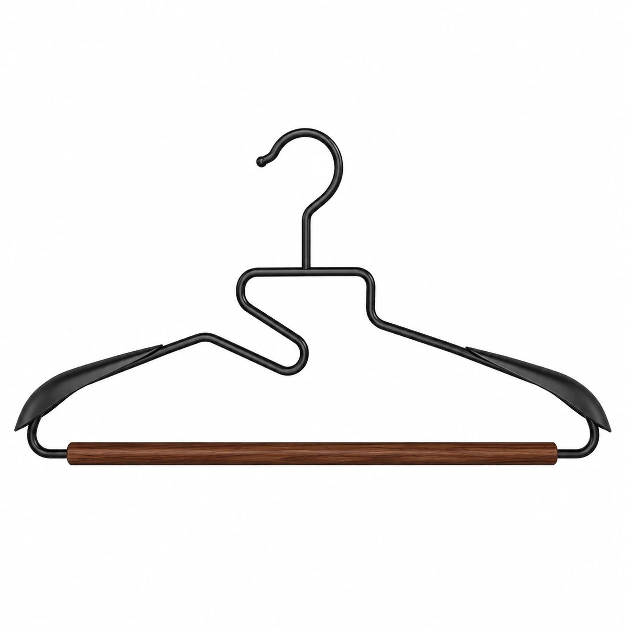 Percha de hombro ancho de hierro y madera estilo industrial
