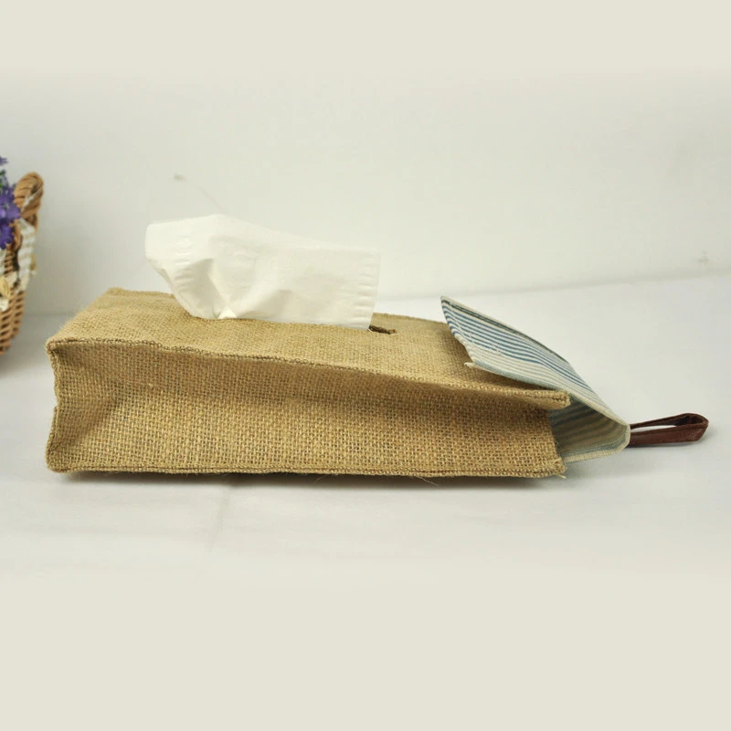 Bolsa de almacenamiento de pa&ntilde;uelos de lino grueso para colgar en la pared