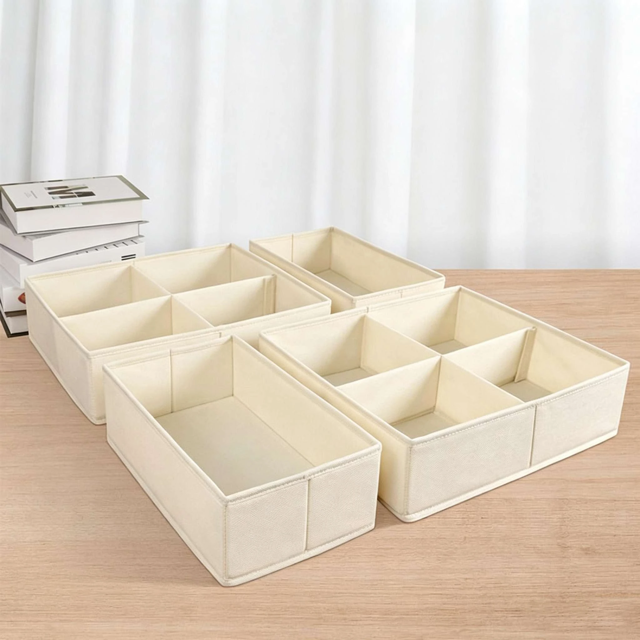 Caja de almacenamiento de ropa interior de tela de rejilla m&uacute;ltiple