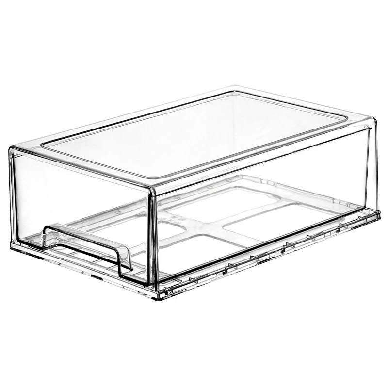 Caja de almacenamiento de cosm&eacute;ticos tipo caj&oacute;n de PET de alta transparencia