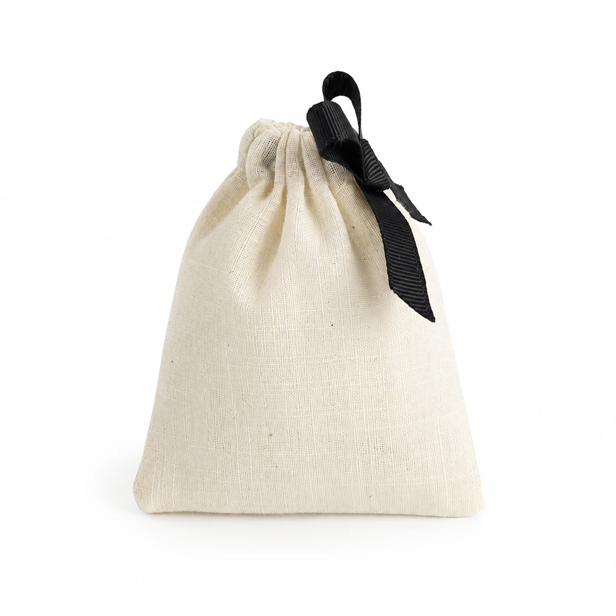 Bolsa de almacenamiento port&aacute;til con cord&oacute;n de algod&oacute;n y lino.