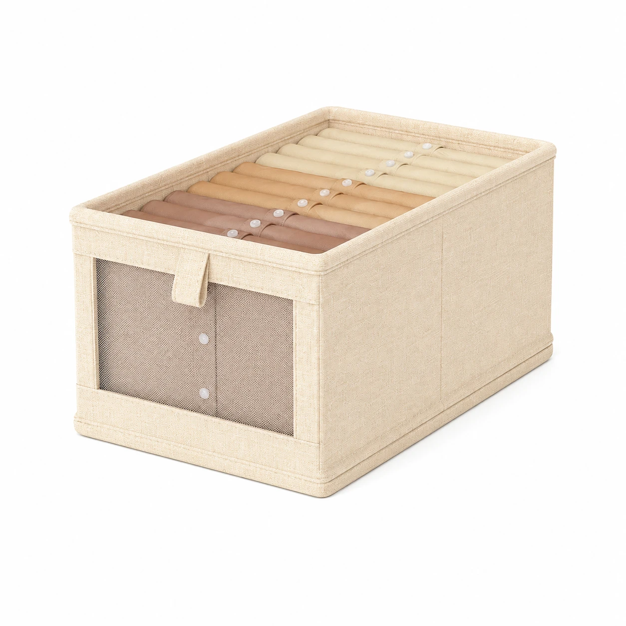Caja de almacenamiento de armario de lino y algod&oacute;n de malla visible