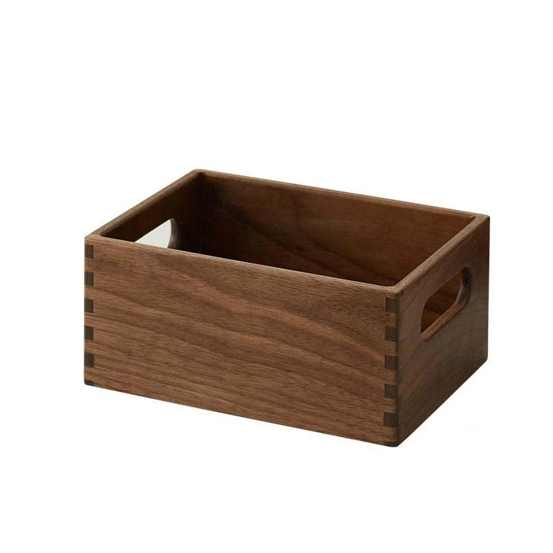 Caja de almacenamiento de madera maciza con junta de cola de milano