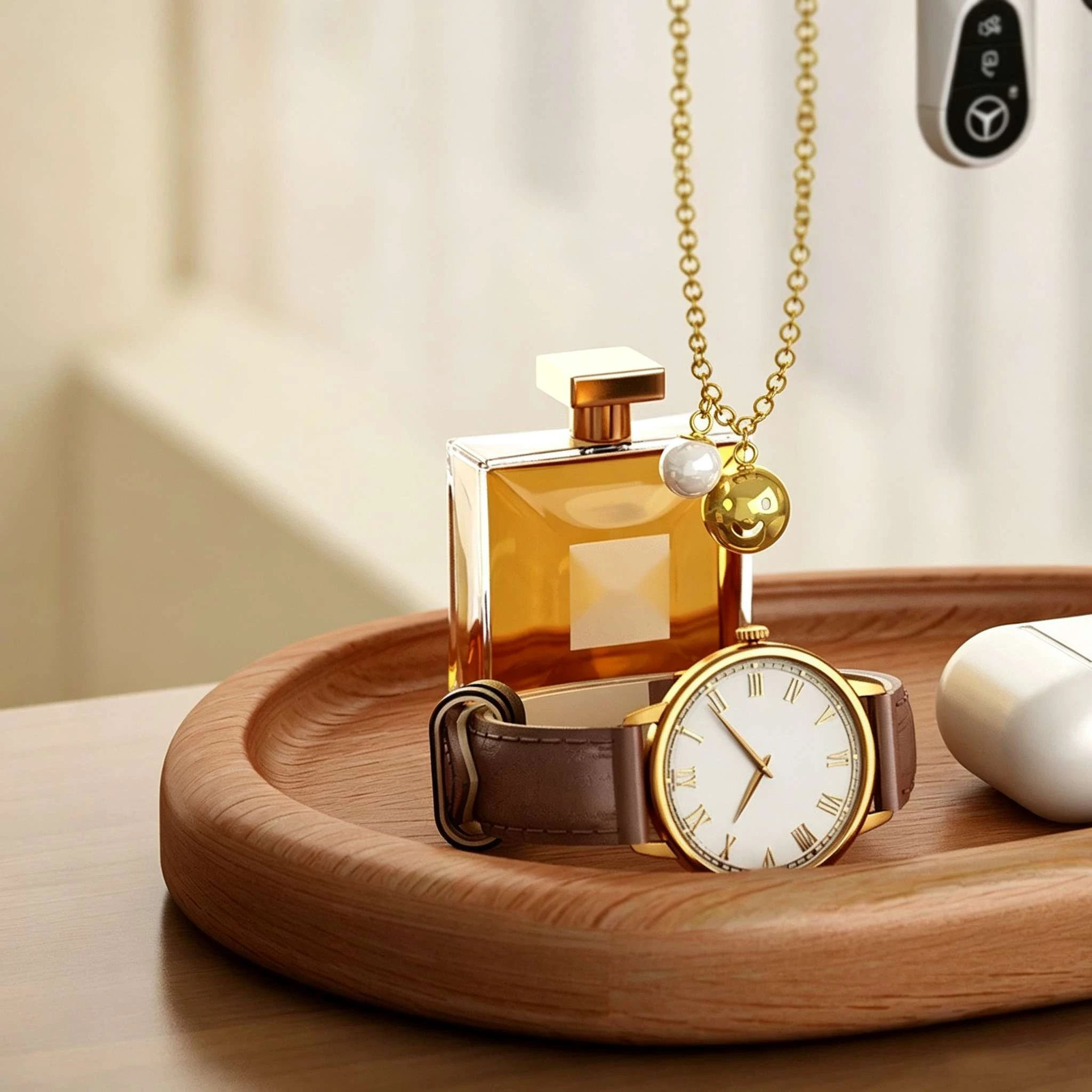 Llavero y joyer&iacute;a en forma de &aacute;rbol de madera maciza con bandeja