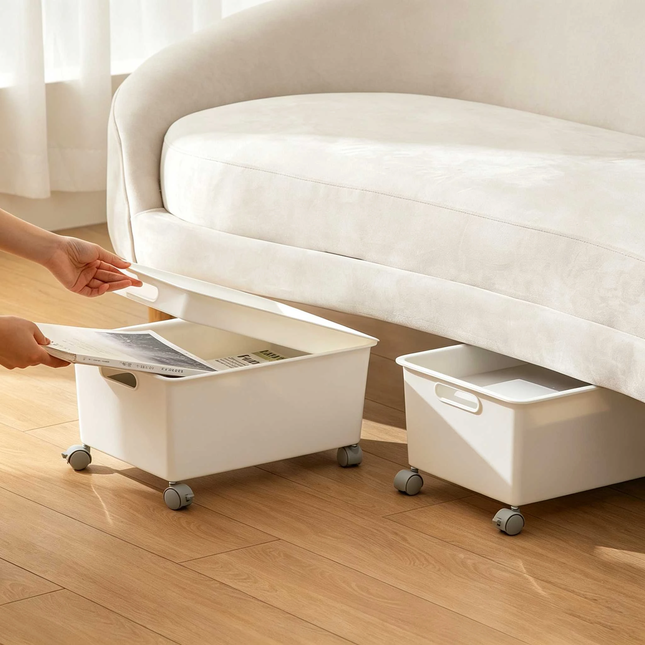 Contenedor de pl&aacute;stico con ruedas y ruedas