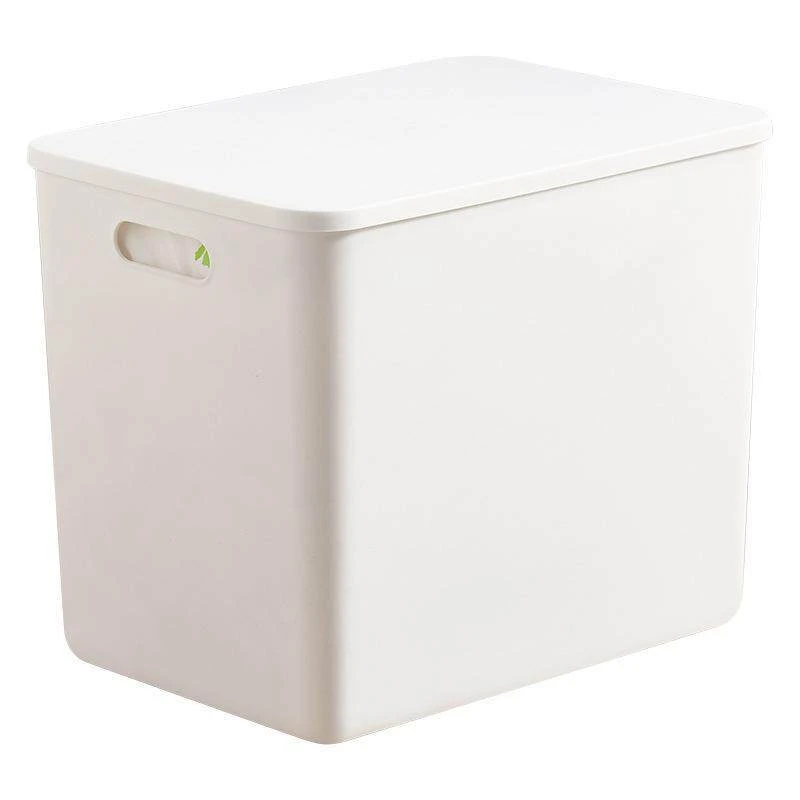 Caja de almacenamiento de pl&aacute;stico mate con tapa